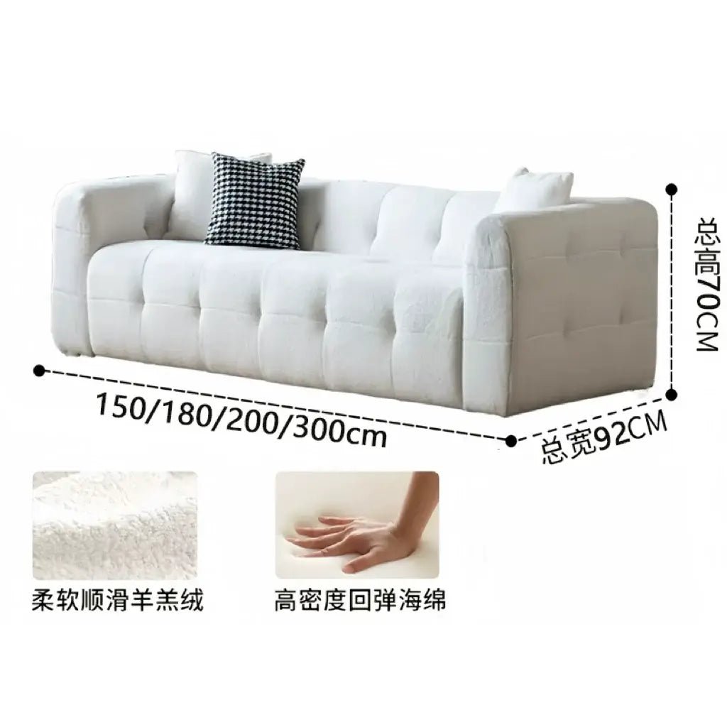 Cream Marshmallow Sofa | French Minimalist Style | Full Foam | Free Delivery Australia - Wide | 3 - Year Warranty - 路卡萨家具工厂