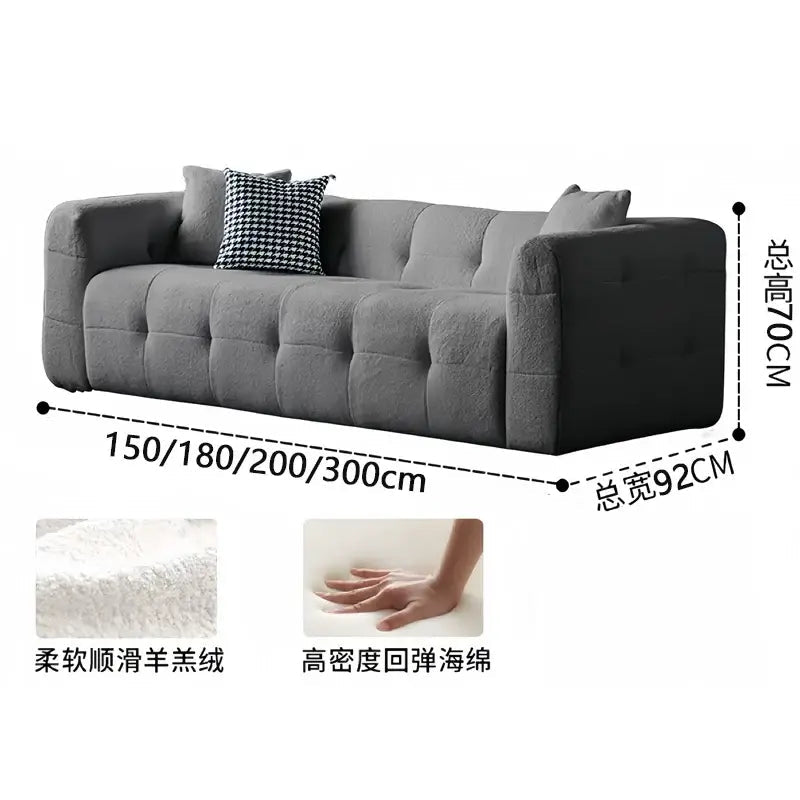 Cream Marshmallow Sofa | French Minimalist Style | Full Foam | Free Delivery Australia - Wide | 3 - Year Warranty - 路卡萨家具工厂