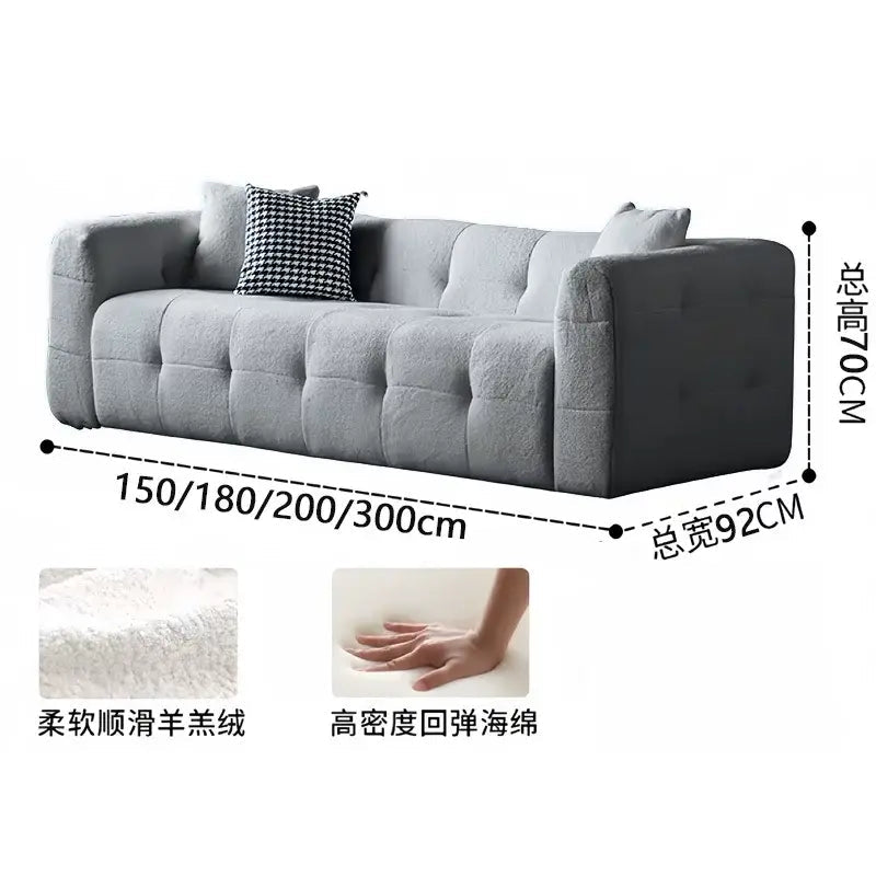 Cream Marshmallow Sofa | French Minimalist Style | Full Foam | Free Delivery Australia - Wide | 3 - Year Warranty - 路卡萨家具工厂