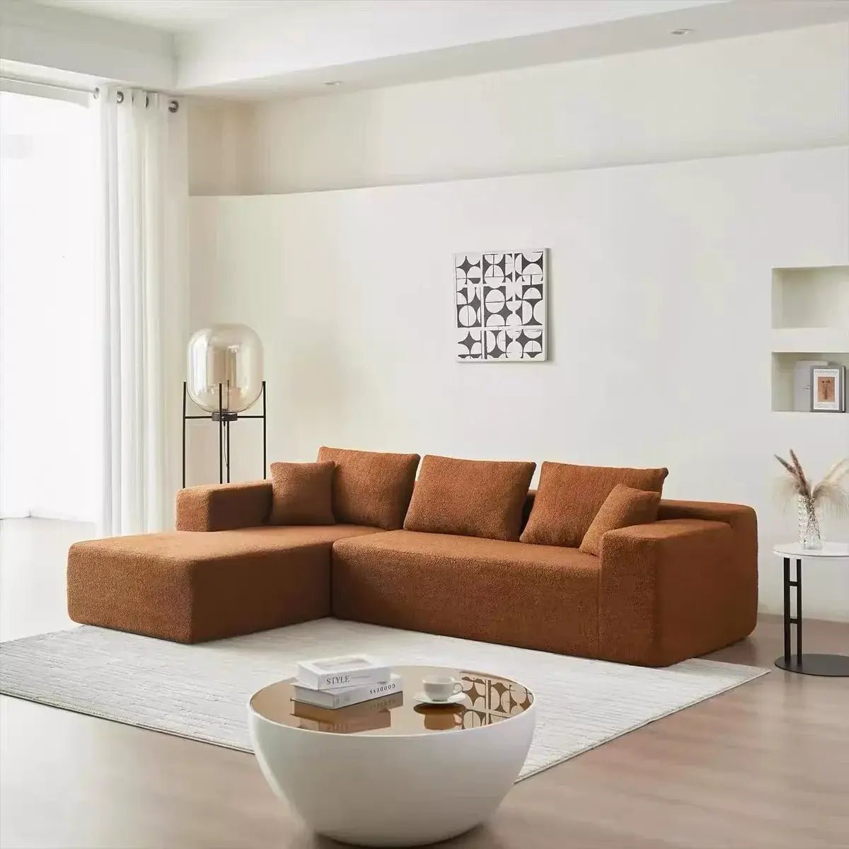 Retro 3 - Seater Chaise Lounge Sofa | Full Foam | Vacuum Compressed | Free Delivery Australia - Wide | 3 - Year Warranty - 路卡萨家具工厂