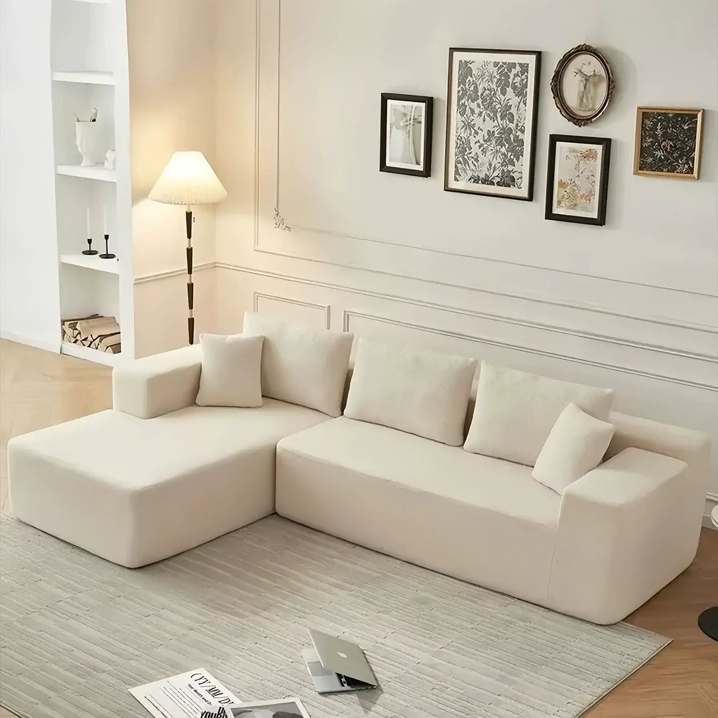 Retro 3 - Seater Chaise Lounge Sofa | Full Foam | Vacuum Compressed | Free Delivery Australia - Wide | 3 - Year Warranty - 路卡萨家具工厂