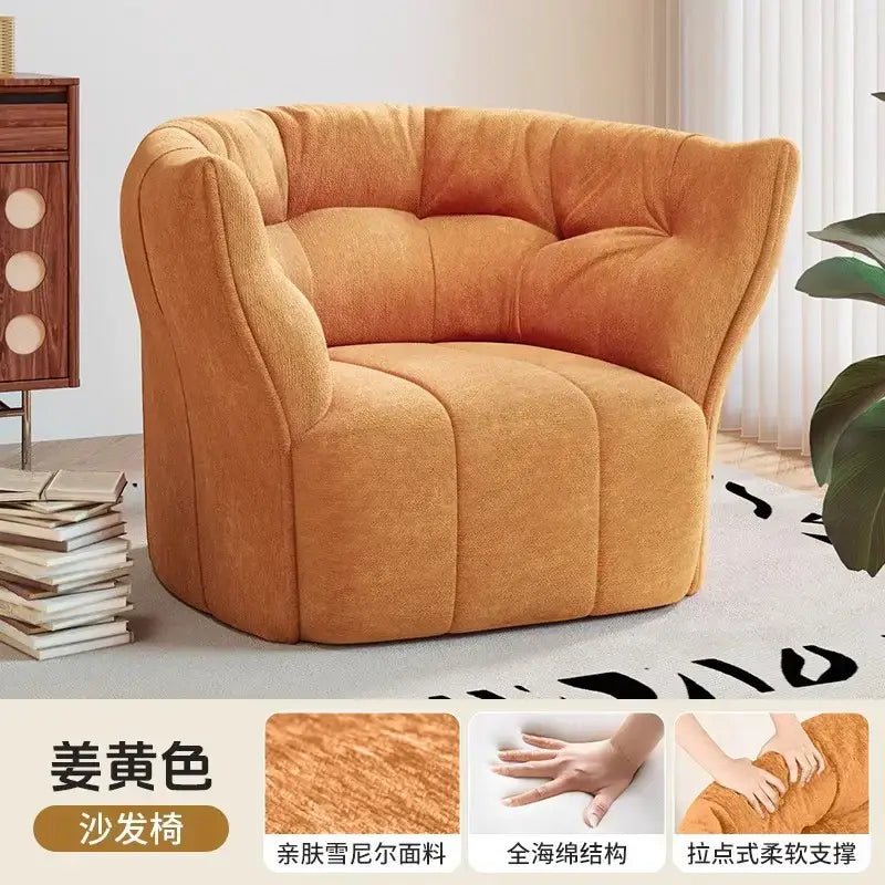 Retro Single Sofa Chair | Mid - Century Style | Fabric Upholstery | Free Delivery Australia - Wide | 3 - Year Warranty - 路卡萨家具工厂