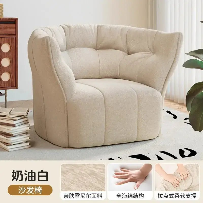 Retro Single Sofa Chair | Mid - Century Style | Fabric Upholstery | Free Delivery Australia - Wide | 3 - Year Warranty - 路卡萨家具工厂