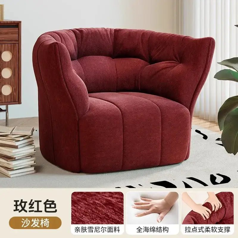 Retro Single Sofa Chair | Mid - Century Style | Fabric Upholstery | Free Delivery Australia - Wide | 3 - Year Warranty - 路卡萨家具工厂