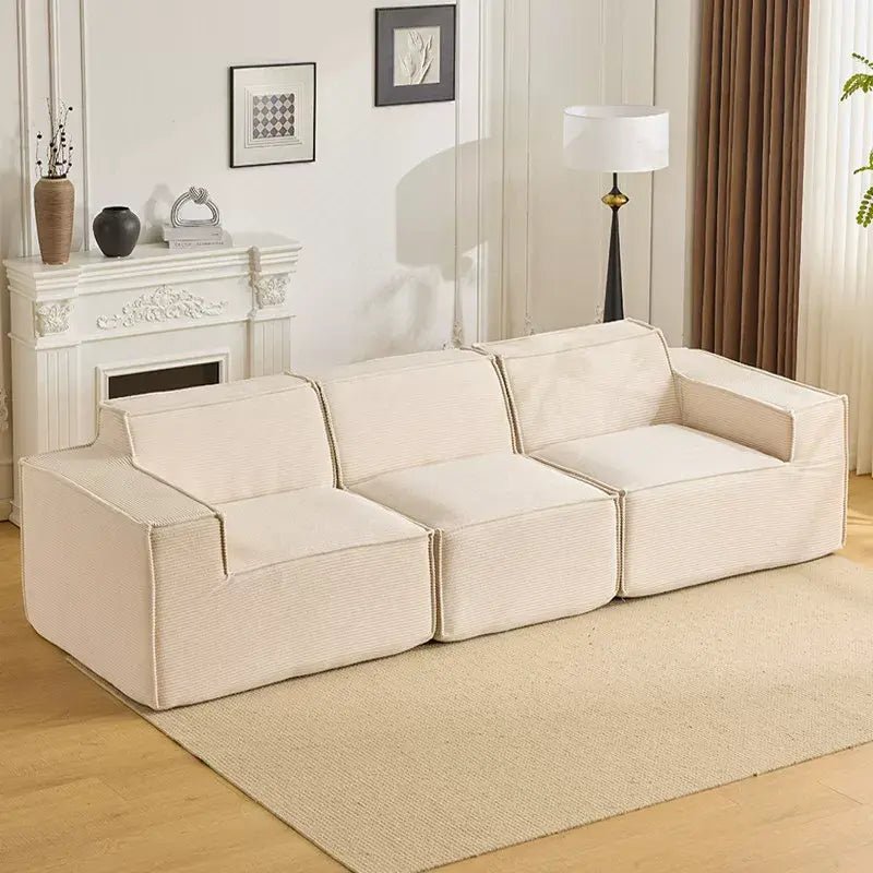 Tofu Block Sofa | Corduroy Fabric | Frameless Compressed | Free Delivery Australia - Wide | 3 - Year Warranty - 路卡萨家具工厂