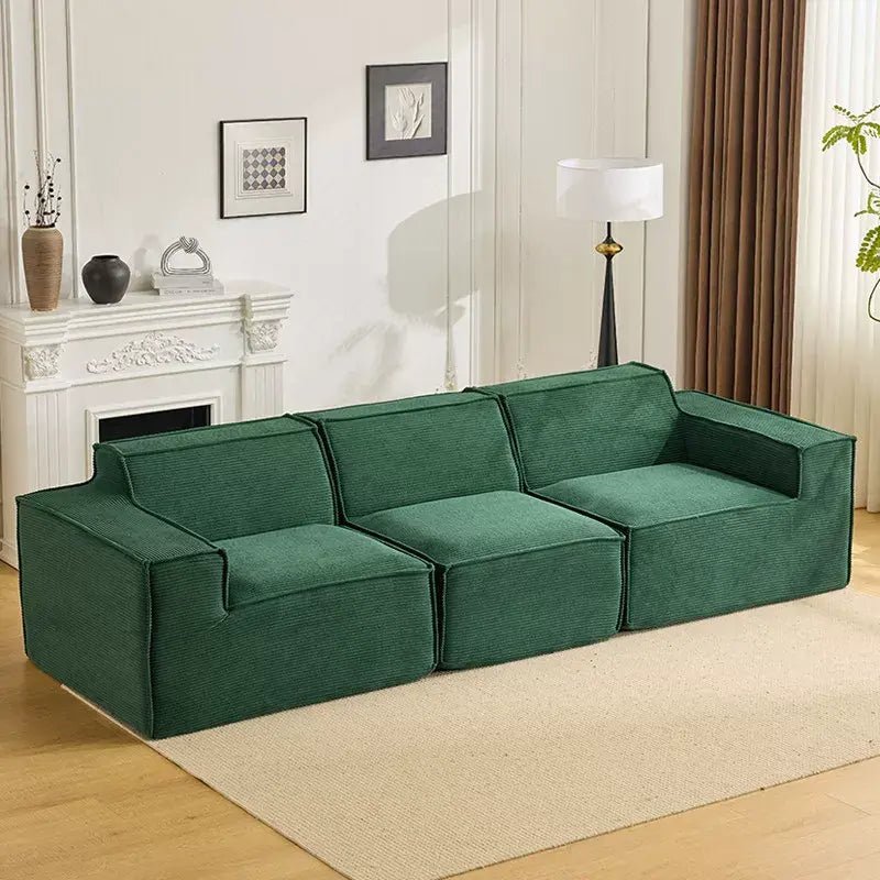 Tofu Block Sofa | Corduroy Fabric | Frameless Compressed | Free Delivery Australia - Wide | 3 - Year Warranty - 路卡萨家具工厂