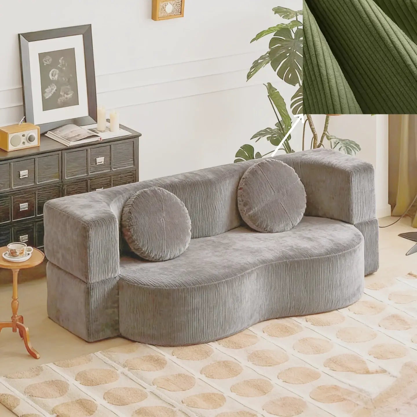Vintage Fabric Sofa Bed | Foldable Dual - Use | Washable 2 - 3 Seater | Free Delivery Australia - Wide | 3 - Year Warranty - 路卡萨家具工厂