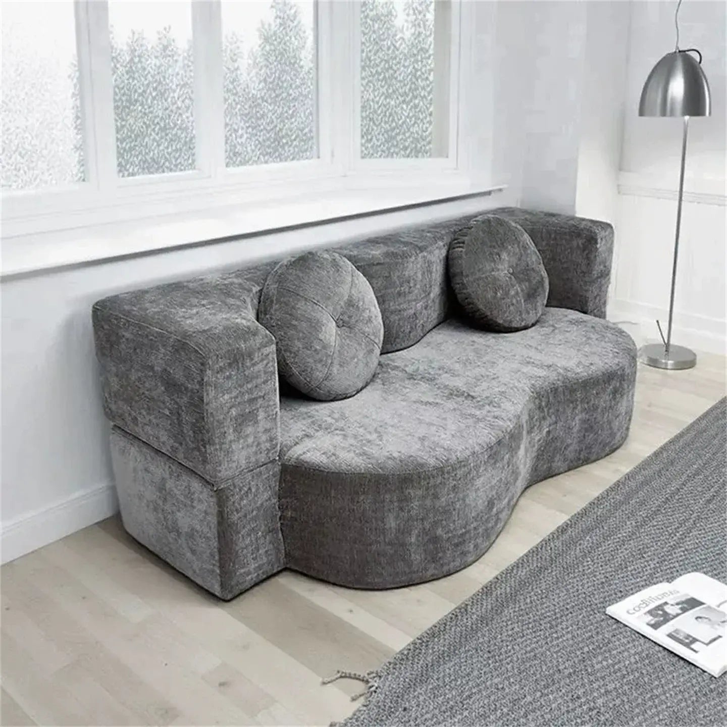 Vintage Fabric Sofa Bed | Foldable Dual - Use | Washable 2 - 3 Seater | Free Delivery Australia - Wide | 3 - Year Warranty - 路卡萨家具工厂